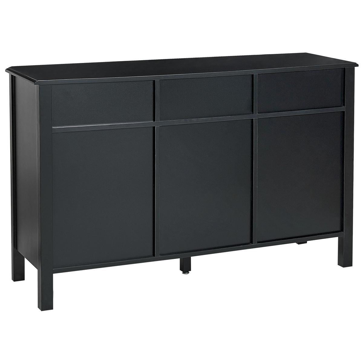 SIDEBOARD mit 3 Türen Schwarz Olate - Schwarz, Holzwerkstoff (120/75/39cm) - Beliani