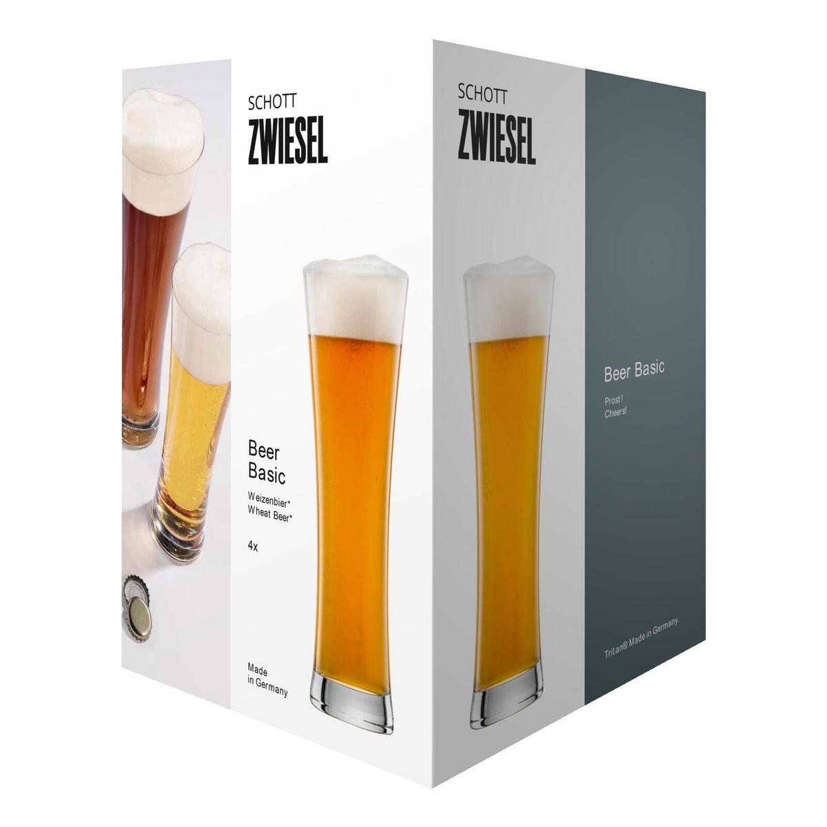 WEIZENBIERGLÄSER Beer Basic transparent 0,5 Liter 4er Set - Transparent, Glas (0.5L) - Schott Zwiesel