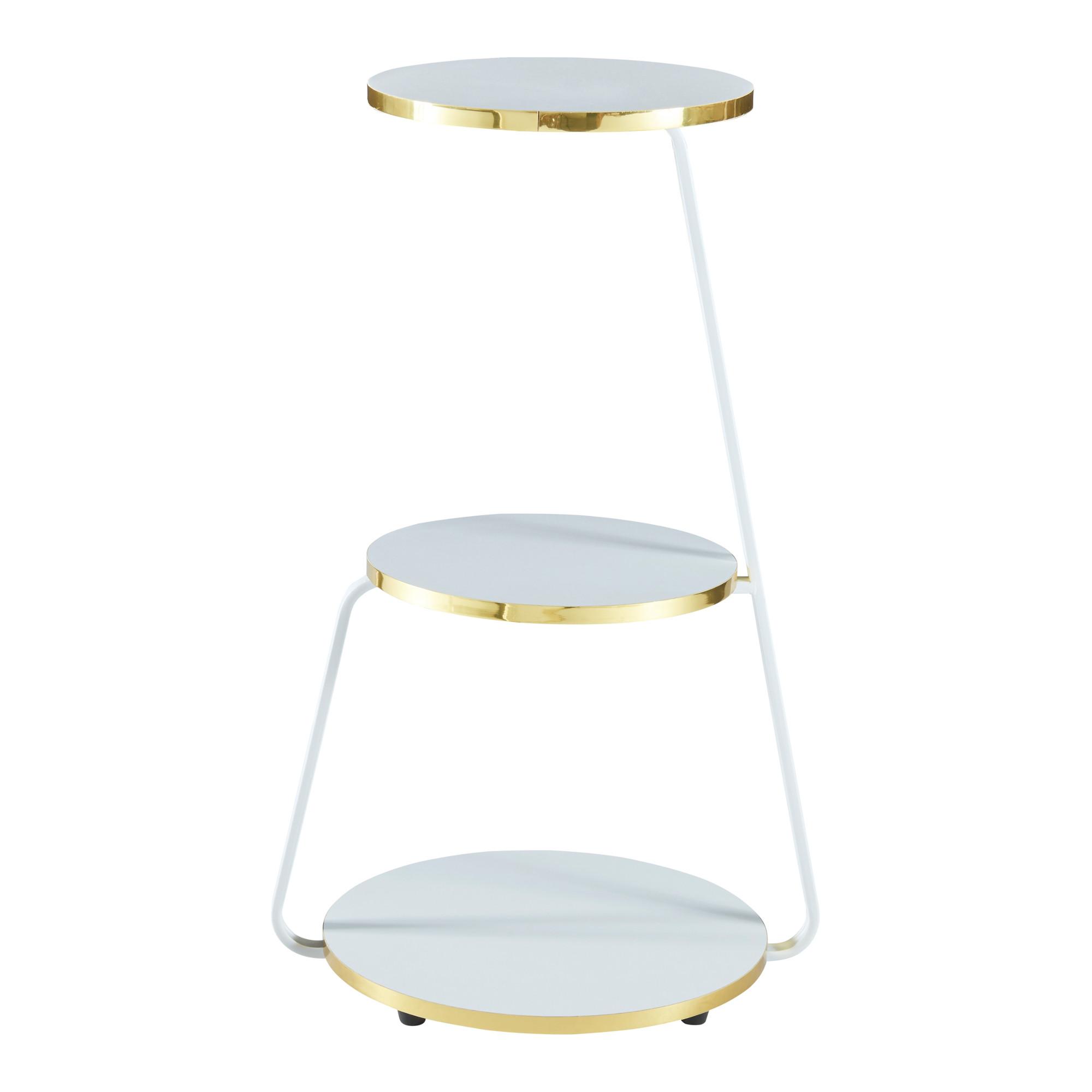 BEISTELLTISCH Sipoo - Goldfarben, Holzwerkstoff (37/46/74cm) - [en.casa]