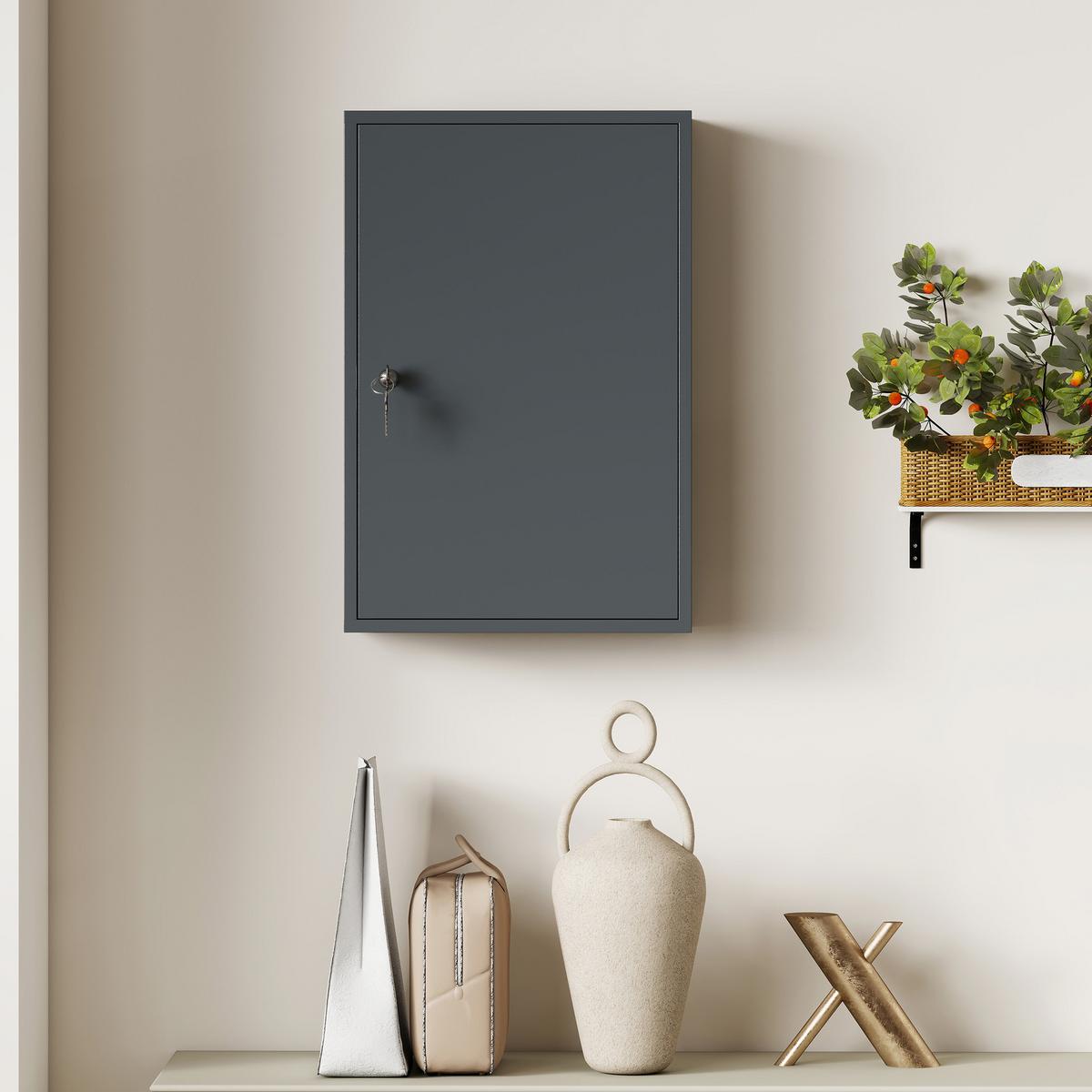 MEDIZINSCHRANK Metall Grau - Grau, Metall (18/60/40cm) - Kleankin