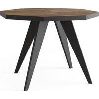ESSTISCH Diamond Black achteckiger ausziehbarer, Arvadonna Chestnut 100-200/100/76 cm - Kastanienfarben/Schwarz, Holz/Holzwerkstoff (100/200/77cm) - WFL GROUP