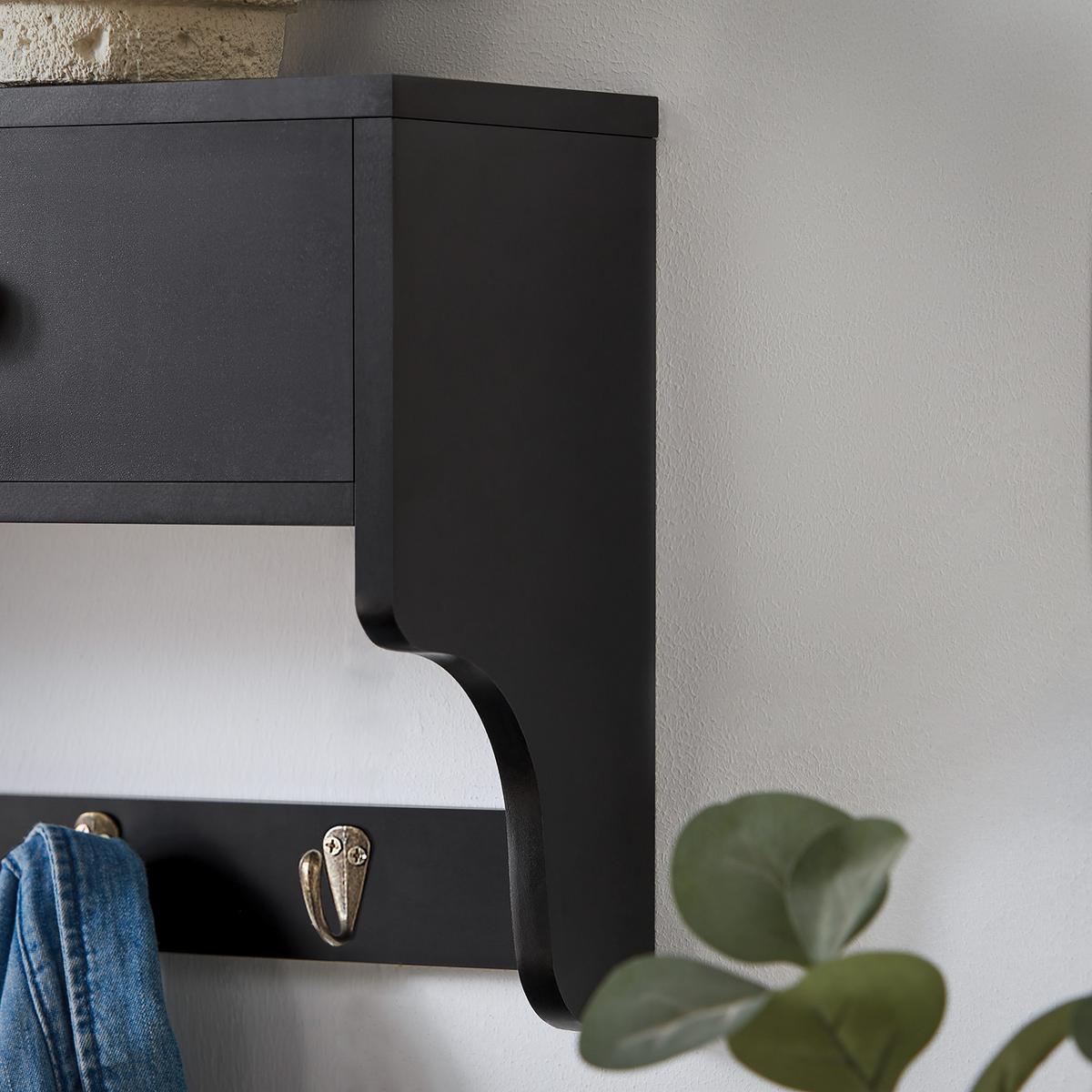 WANDGARDEROBE Schwarz - Schwarz, Holzwerkstoff (60/27/14cm) - SoBuy