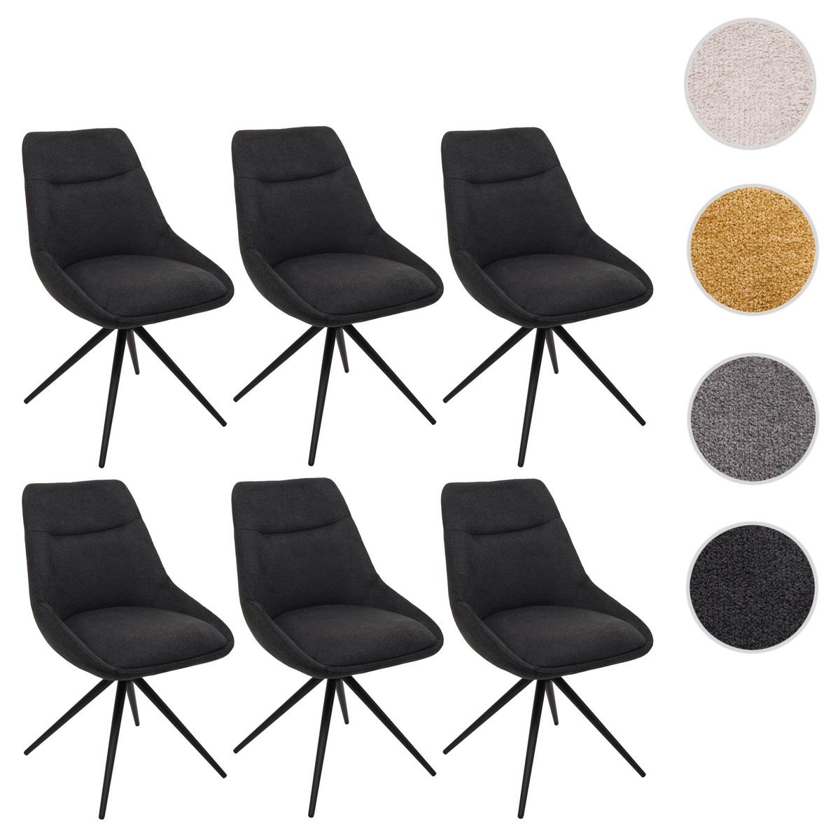 ESSZIMMERSTUHL Anthrazit 6er-Set - Anthrazit, Textil (51/86/60cm) - MCW
