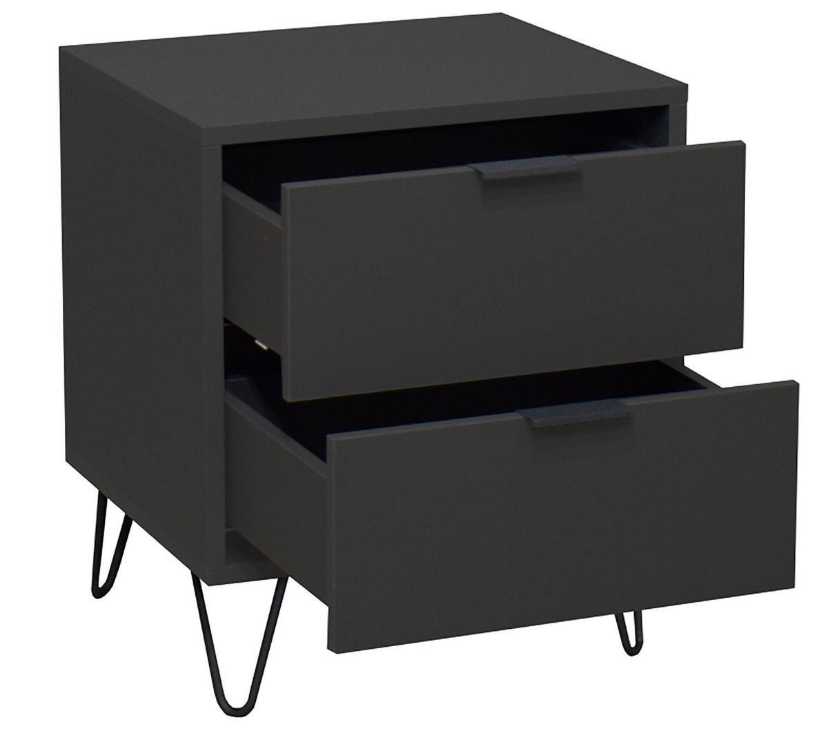 KOMMODE Erna 51x45x62 Anthrazit matt Lack - Anthrazit, Holzwerkstoff (51/62/45cm) - 58aufmkessel