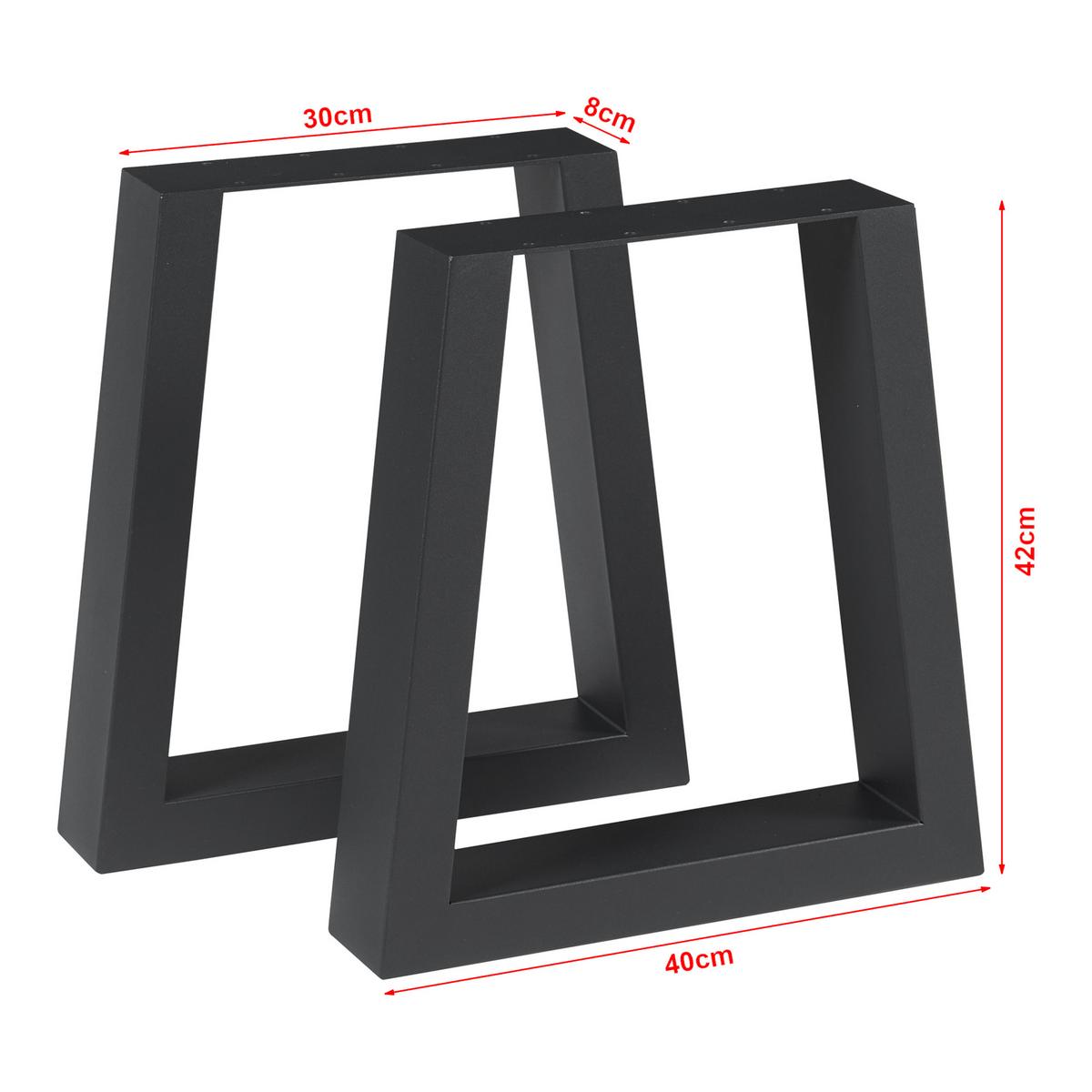 TISCHGESTELL-SET 2 TLG. Marstal - Schwarz, Metall (40/42/8cm) - [en.casa]
