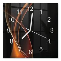 WANDUHR aus Glas 30x30 cm - Abstrakte Linien - Orange, Glas (30/30/0.4cm) - TULUP