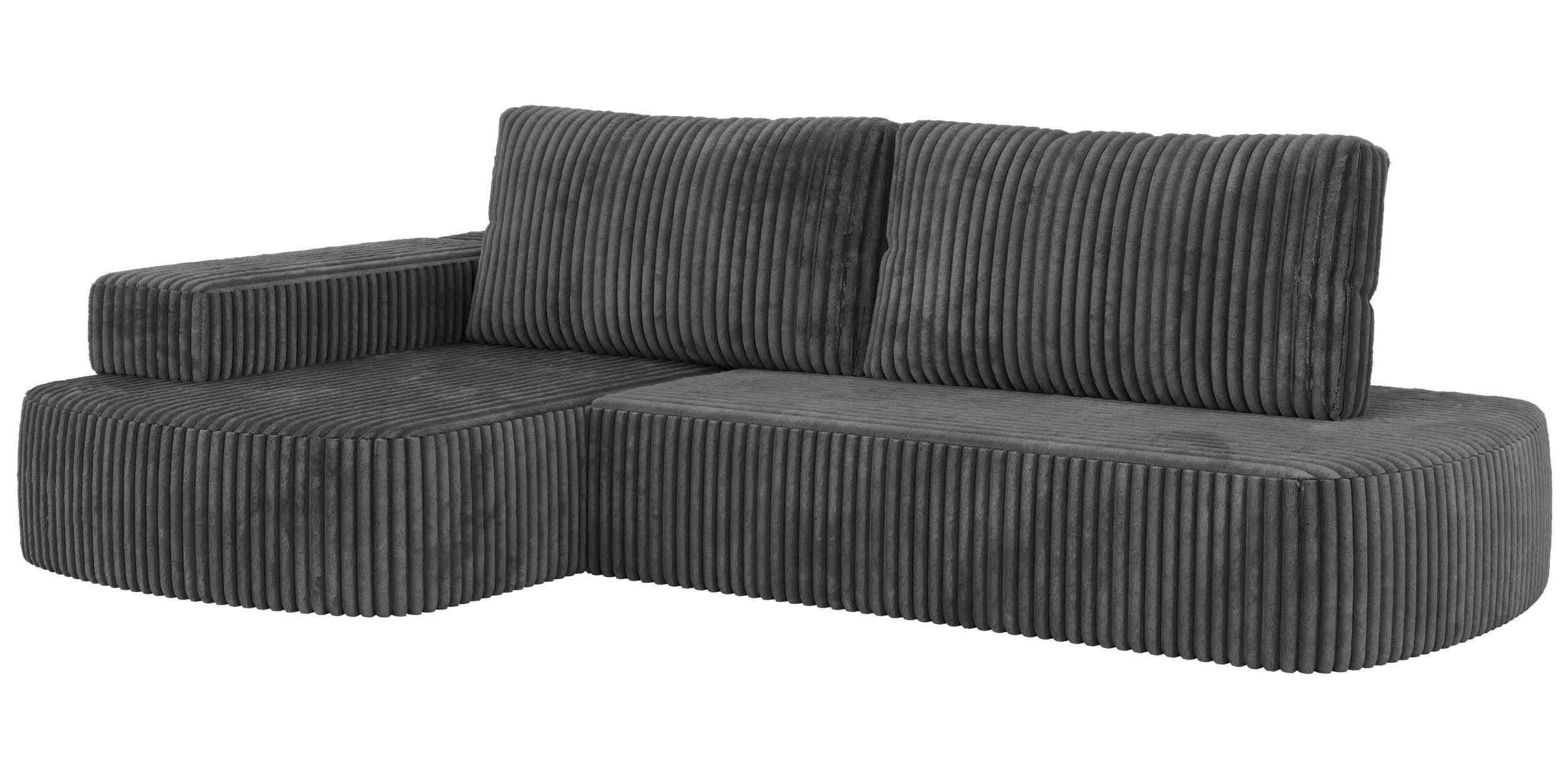 ECKSOFA LIRENA L Cord Grau - Links - Grau, Textil (160/260cm) - MKS