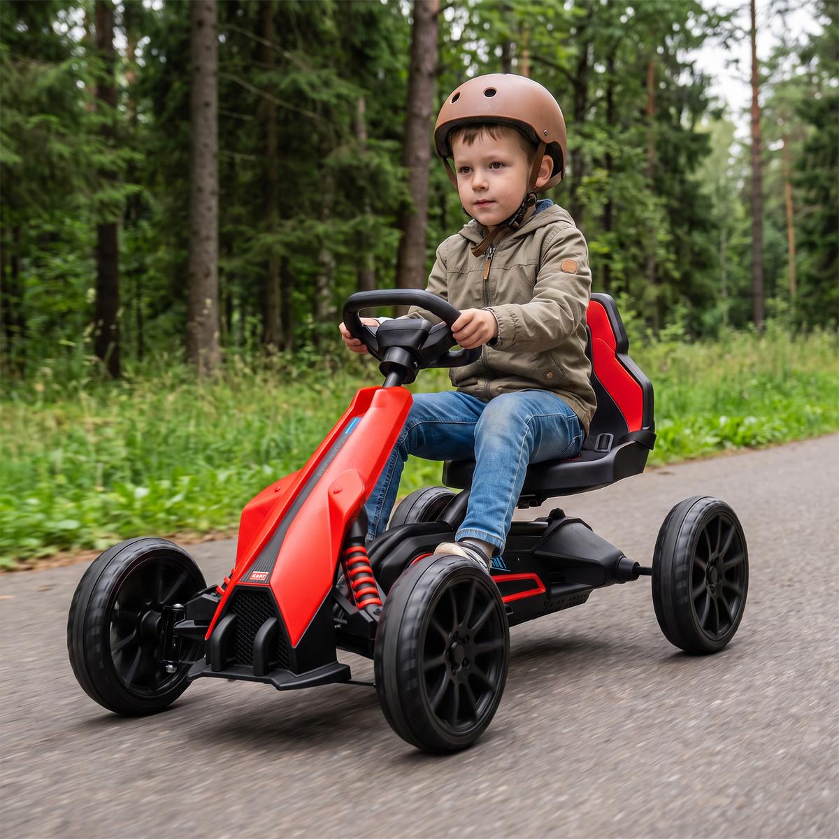 KINDER-ELEKTRO-GOKART Kunststoff Metall Rot - Rot, Kunststoff (100/58/58.5cm) - HOMCOM