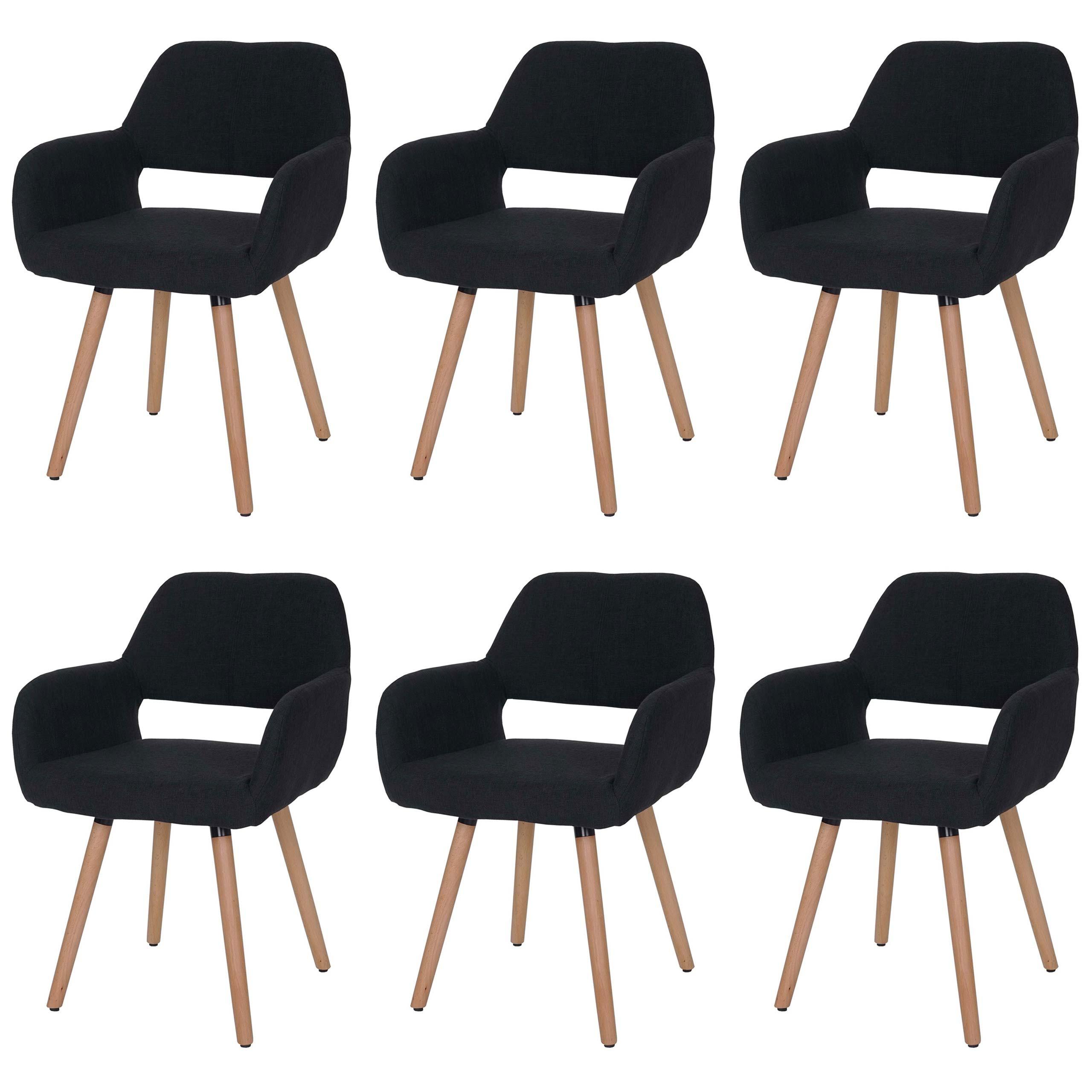 ESSZIMMERSTUHL Schwarz, Grau 6er-Set - Schwarz/Grau, Holz (56/78/57cm) - MCW