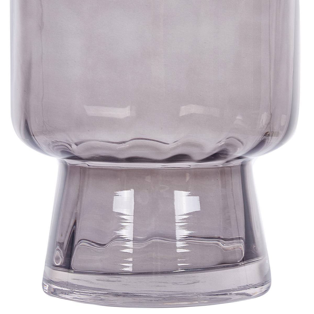 BLUMENVASE Glas grau Megalo - Grau, Glas (26cm) - Beliani