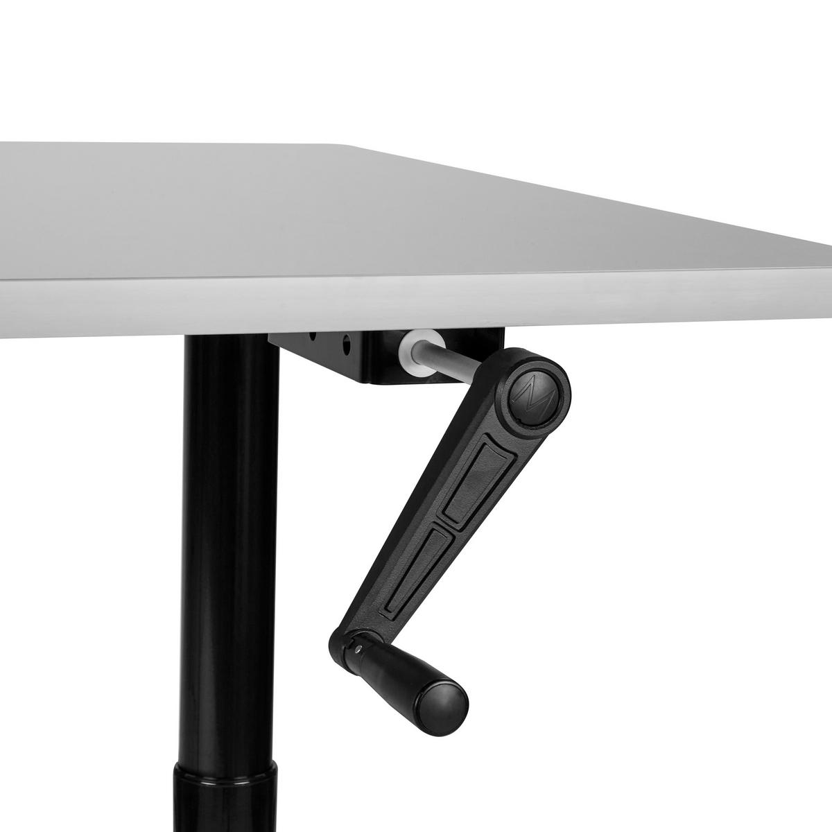 SCHREIBTISCH grauschwarz 120/72 cm manuell höhenverstellbar Destin IV - Schwarz/Grau, Holz (110/60/74cm) - Beliani