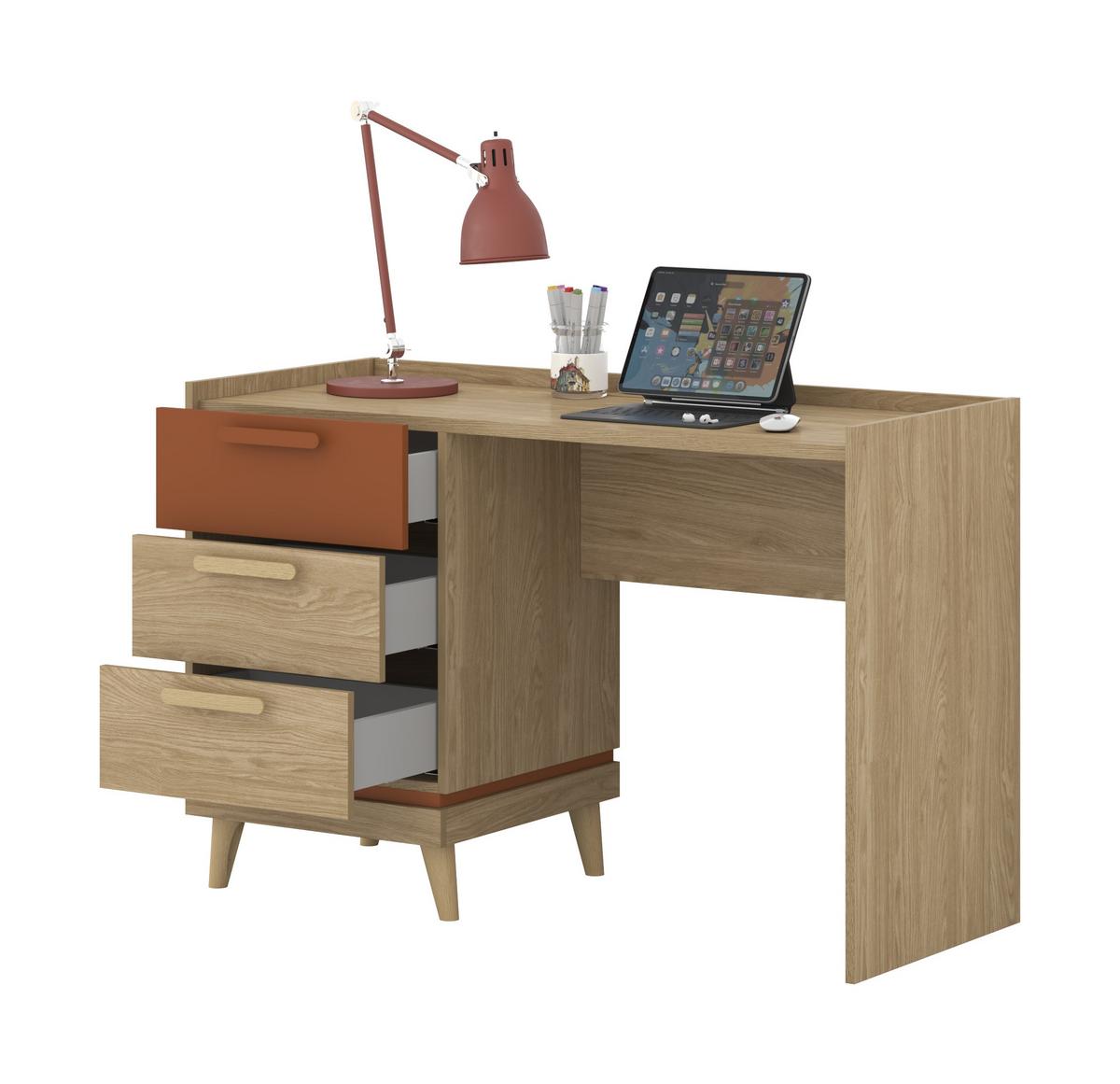 SCHREIBTISCH ACARA 120x50x79,5 cm Bürotisch Computertisch, Eichefarben - Eichefarben, Holzwerkstoff (50/120/79.5cm) - MASSENO