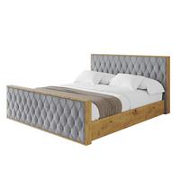 POLSTERBETT mit Bettkasten, Fußteil und Lattenrost, Boxbett ohne Matratze - ENZO5-Z 200x200 Grau - Grau, Holzwerkstoff/Textil (200/200cm) - ALTDECOR
