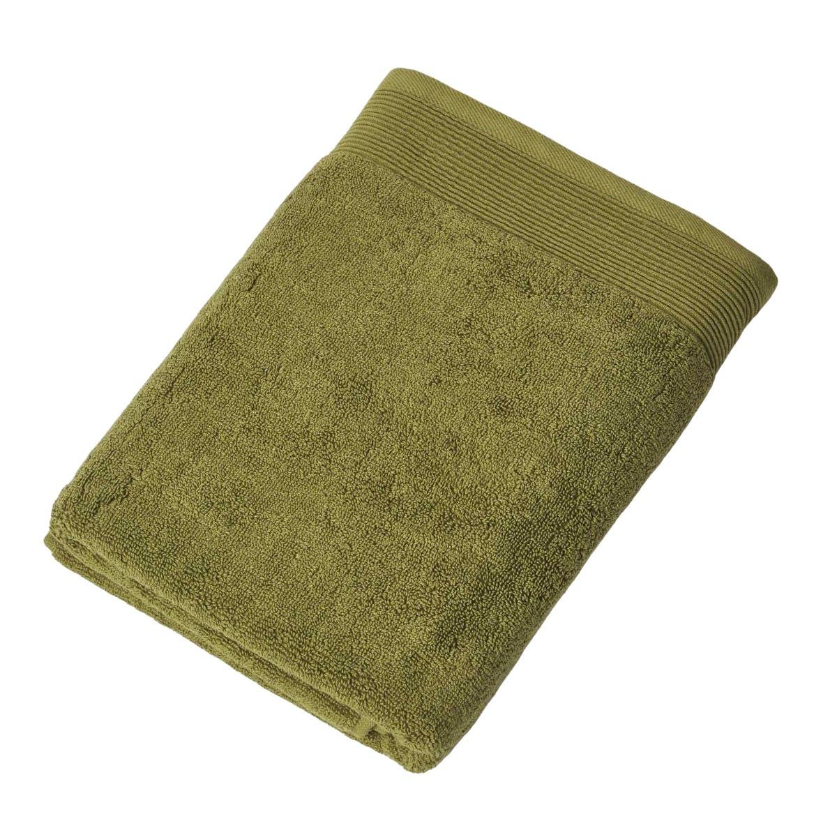 DUSCHTUCH Excellence olivgrün 70/130 cm - Olivgrün, Textil (70/130cm) - Homescapes