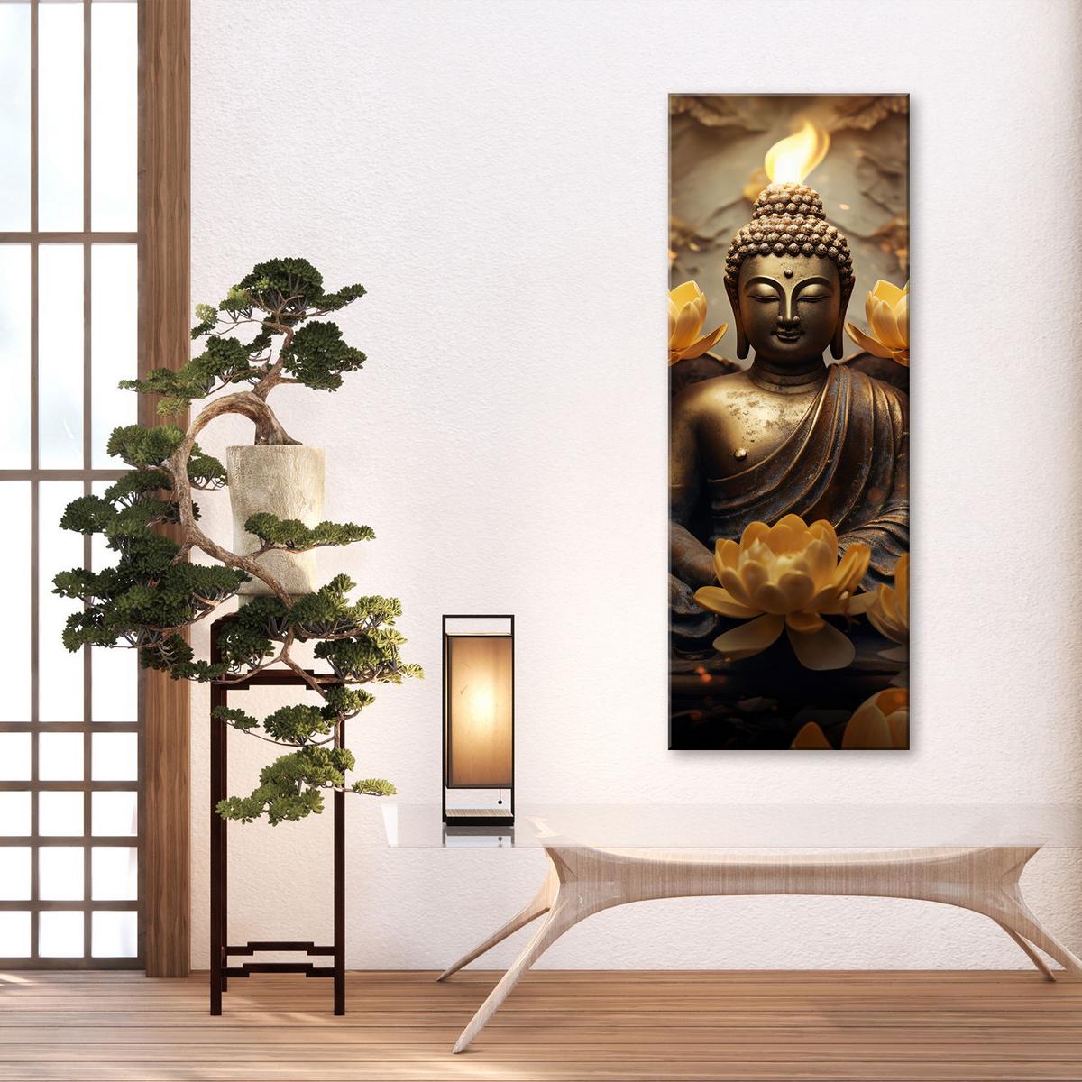 KUNSTDRUCK Gold 50/150 cm - Goldfarben, Textil (50/150cm) - KUNSTLOFT