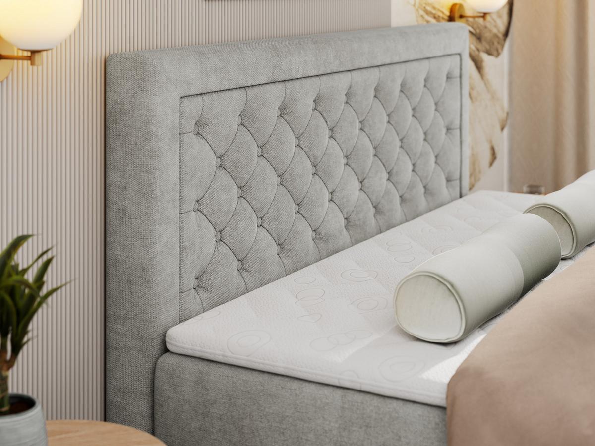 BOXBETT JASIR 120/200 - Braun Kunstleder - H3 - Braun, Holz/Textil (120/200cm) - MKS