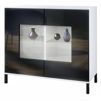 KOMMODE Grömitz Schwarz Hochglanz - Schwarz Hochglanz, Holzwerkstoff (92.5/83.5/35cm) - Vladon