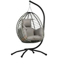 HÄNGESESSEL, Stahl, Polyester, Grau - Grau, Metall (100/188/110cm) - Outsunny