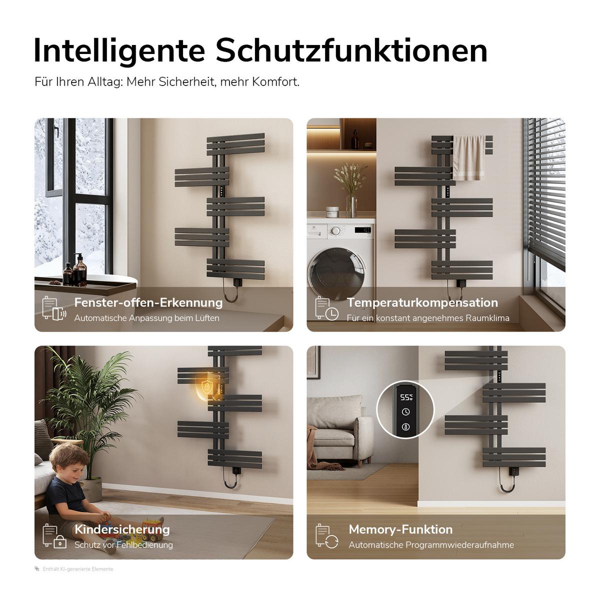 HEIZKÖRPER Elektrisch - Anthrazit, Metall (80/117.5/10cm) - EMKE