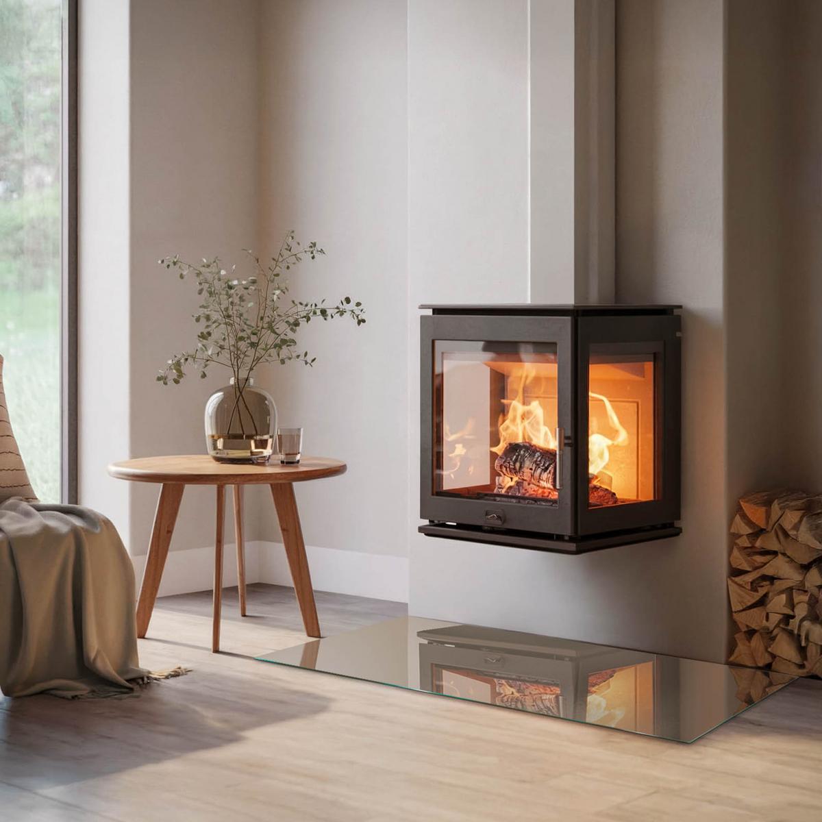 GLASPLATTE für Kamin 120x60 cm - Braun, Glas (120/60/0.4cm) - TULUP