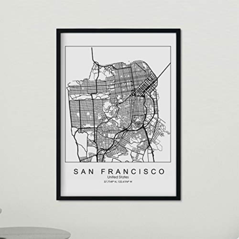 POSTER San Francisco Us-Film A3 Schwarzer Rahmen - Schwarz, Papier (29.7/5/42cm) - Nacnic
