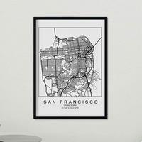 POSTER San Francisco Us-Film A3 Schwarzer Rahmen - Schwarz, Papier (29.7/5/42cm) - Nacnic