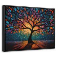 LEINWAND Bilder mit Rahmen - Mosaik - Bunt - Baum - Äste - 40x30 - Multicolor, Textil (40/30cm) - MuchoWow