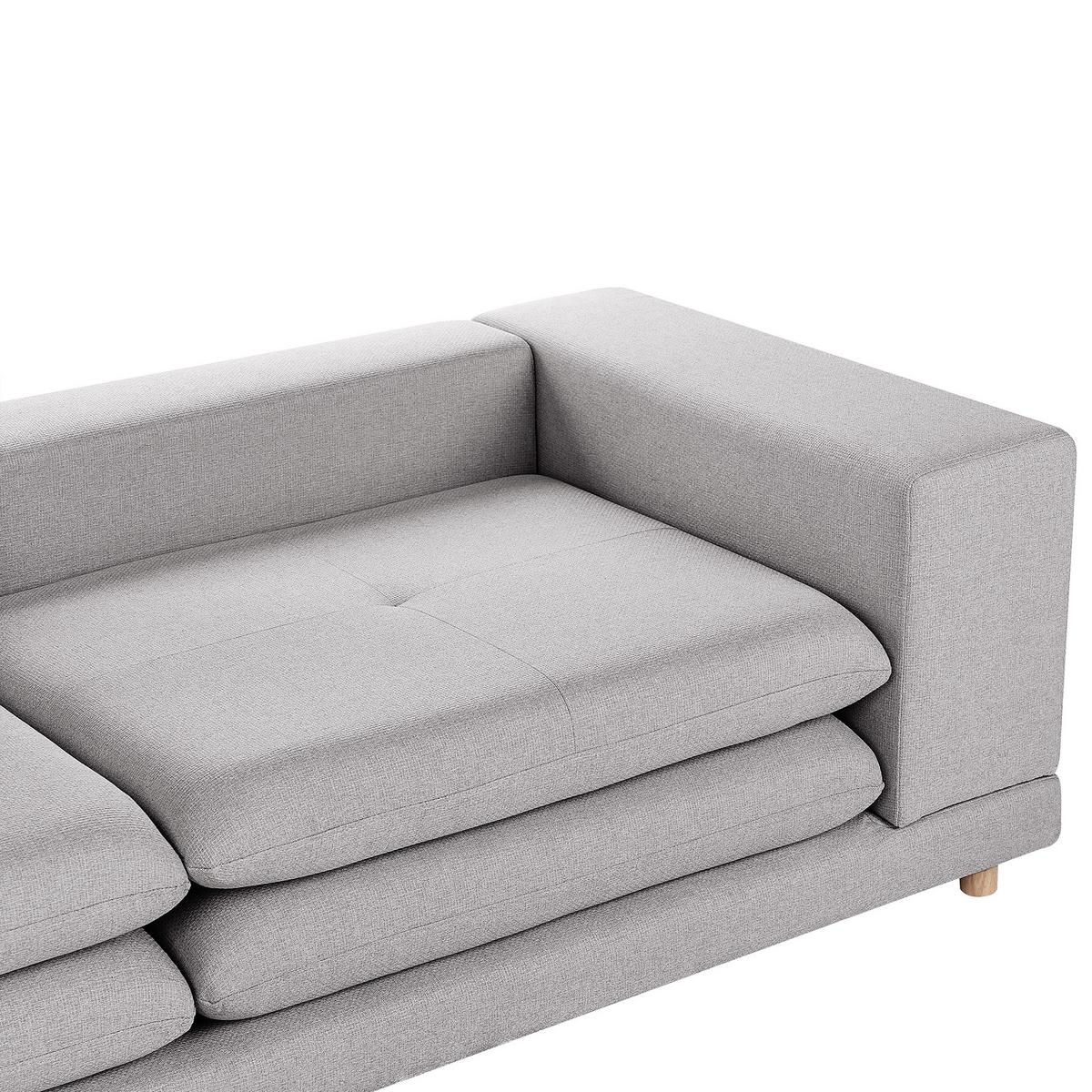 2-SITZER-SOFA Stoff Grau mit Kissen Heden - Grau, Textil (197/81/86cm) - Beliani