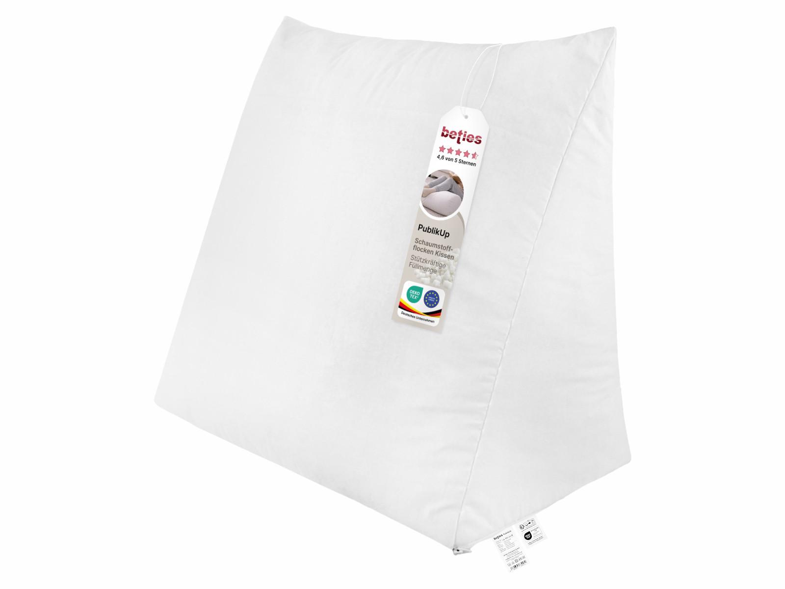 KEILKISSEN PublikUp gefüllt mit Schaumstoffflocken 62/49/30 cm - Weiß, Naturmaterialien/Textil (49/62cm) - beties Heimtextil