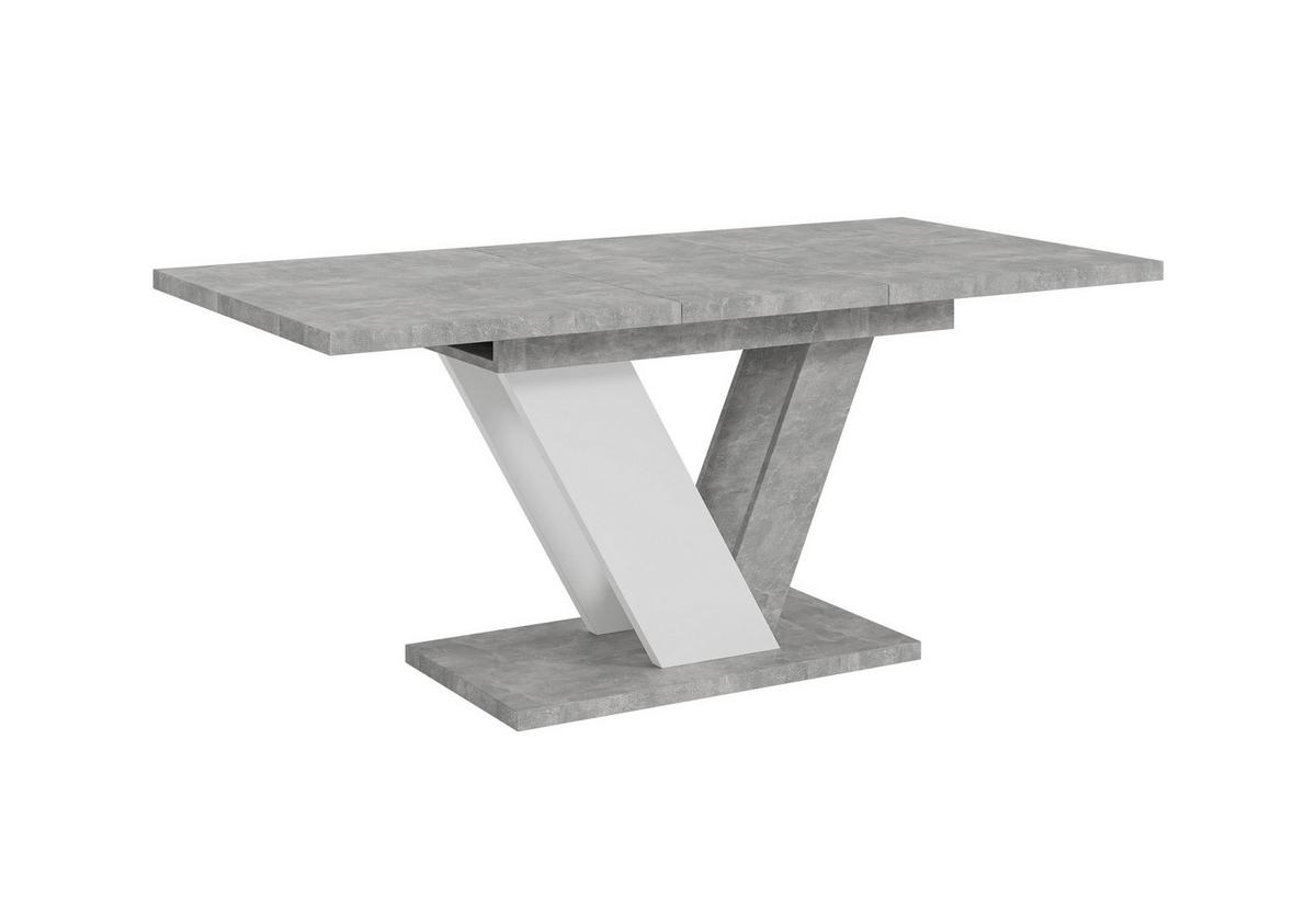 ESSTISCH ZAFIR Ausziehbar 120 - 160 / 80 x 76 cm - Weiß/Grau, Holz (120/80/76cm) - MASSENO