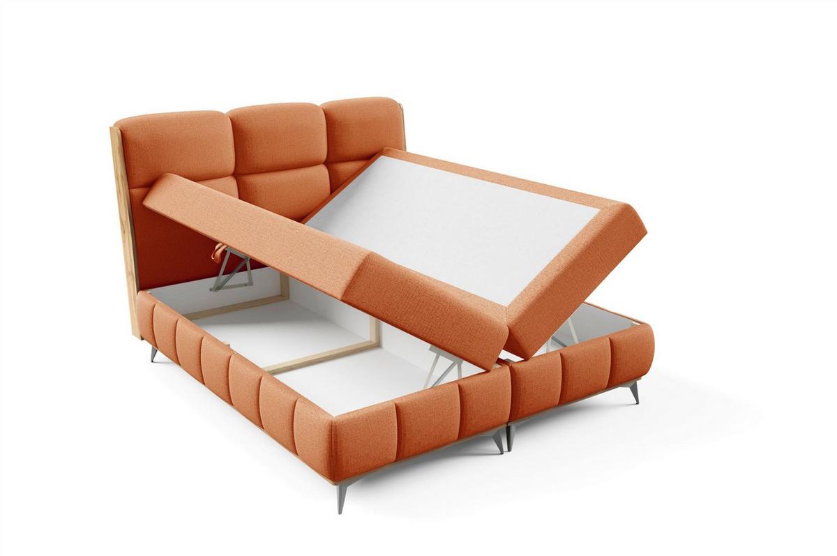 BOXBETT Charlie - Orange, Holzwerkstoff/Textil (160/200cm) - Fun Möbel