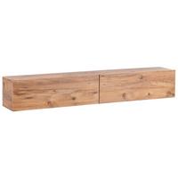 WANDMONTIERTER-TV-SCHRANK Braun Gladstone - Braun, Holzwerkstoff (180/30/32cm) - Beliani
