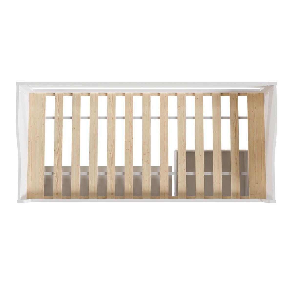 KINDER-FUNKTIONSBETT Nalu weiß 90x200 cm - Weiß, Holz (90/200cm) - Juskys