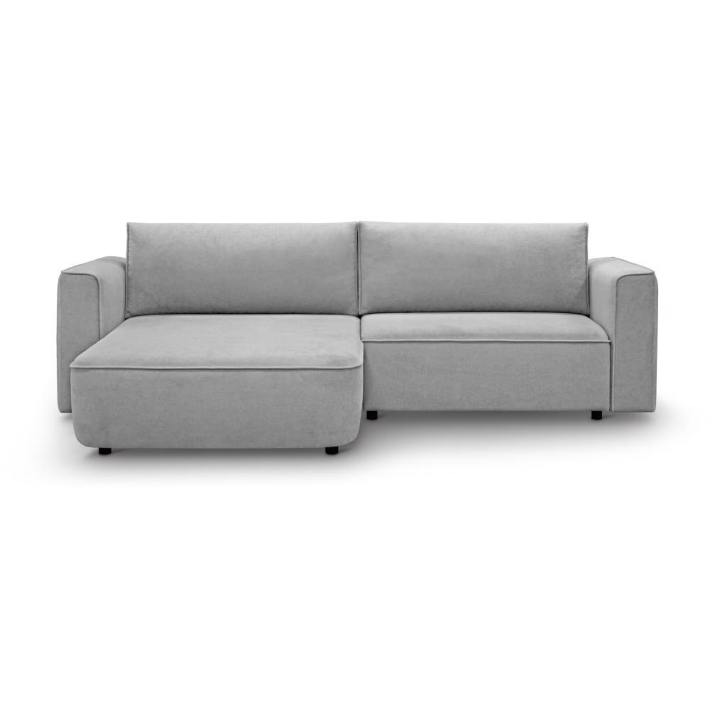 ECKSCHLAFSOFA Carlos hellgrau - Hellgrau/Schwarz, Kunststoff/Textil (265/170cm) - Beautysofa