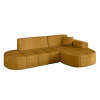 ECKSOFA Ottomane Rechts LIVO-L1 - 252x173x79,5 cm Senfgelb - Currygelb/Gelb, Holzwerkstoff/Textil (252/173cm) - ALTDECOR