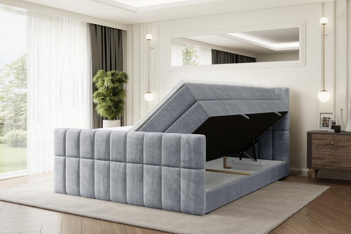 BOXSPRINGBETT MIAMI-Z KING - 180x200 - H3/H4 - Grau - Grau, Holzwerkstoff (180/200cm) - ALTDECOR
