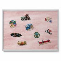 MAGNETTAFEL 70x50 cm Silberner Rahmen Pastell Felsstruktur - Hellrosa, Metall (70/50/0.4cm) - TULUP