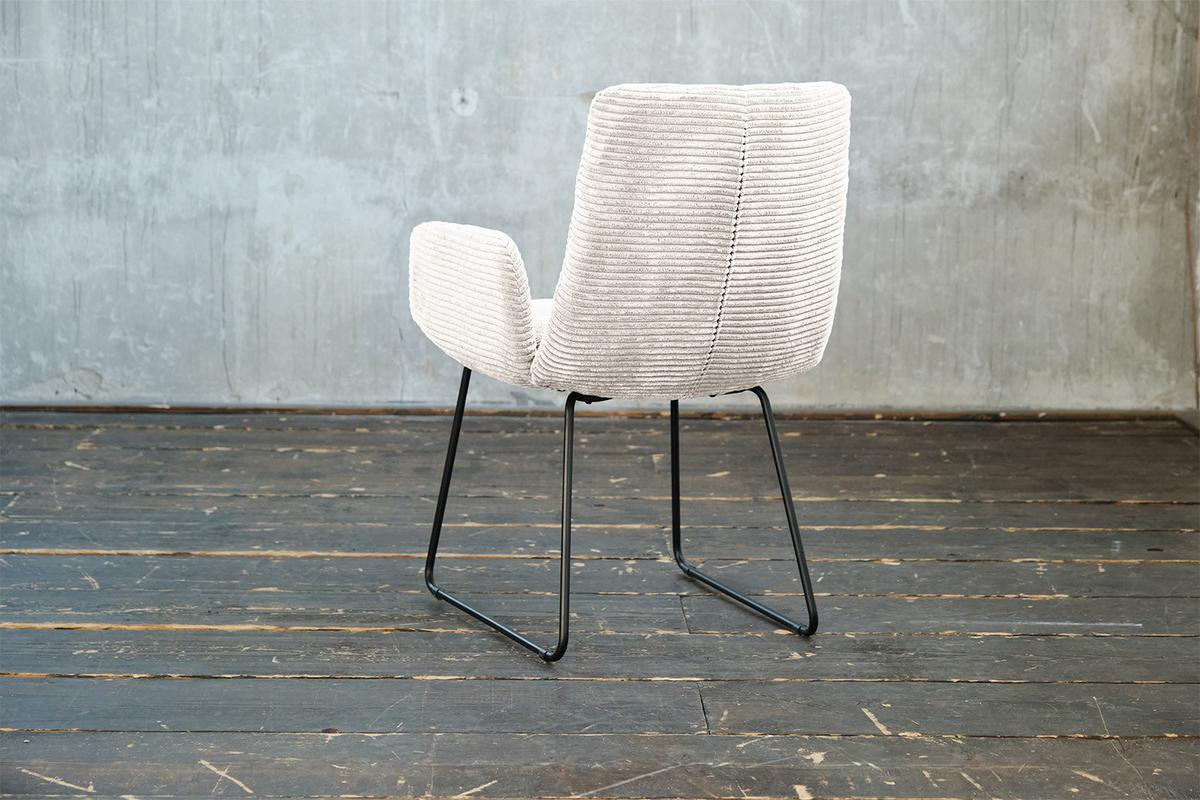 STUHL NEW CHARME Weiß Cord (1er-Set) - Weiß, Textil (59/87/66cm) - KAWOLA