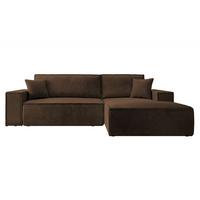 ECKSOFA Farese Braun Cord - Schwarz/Braun, Kunststoff/Textil (167/267cm) - Selsey