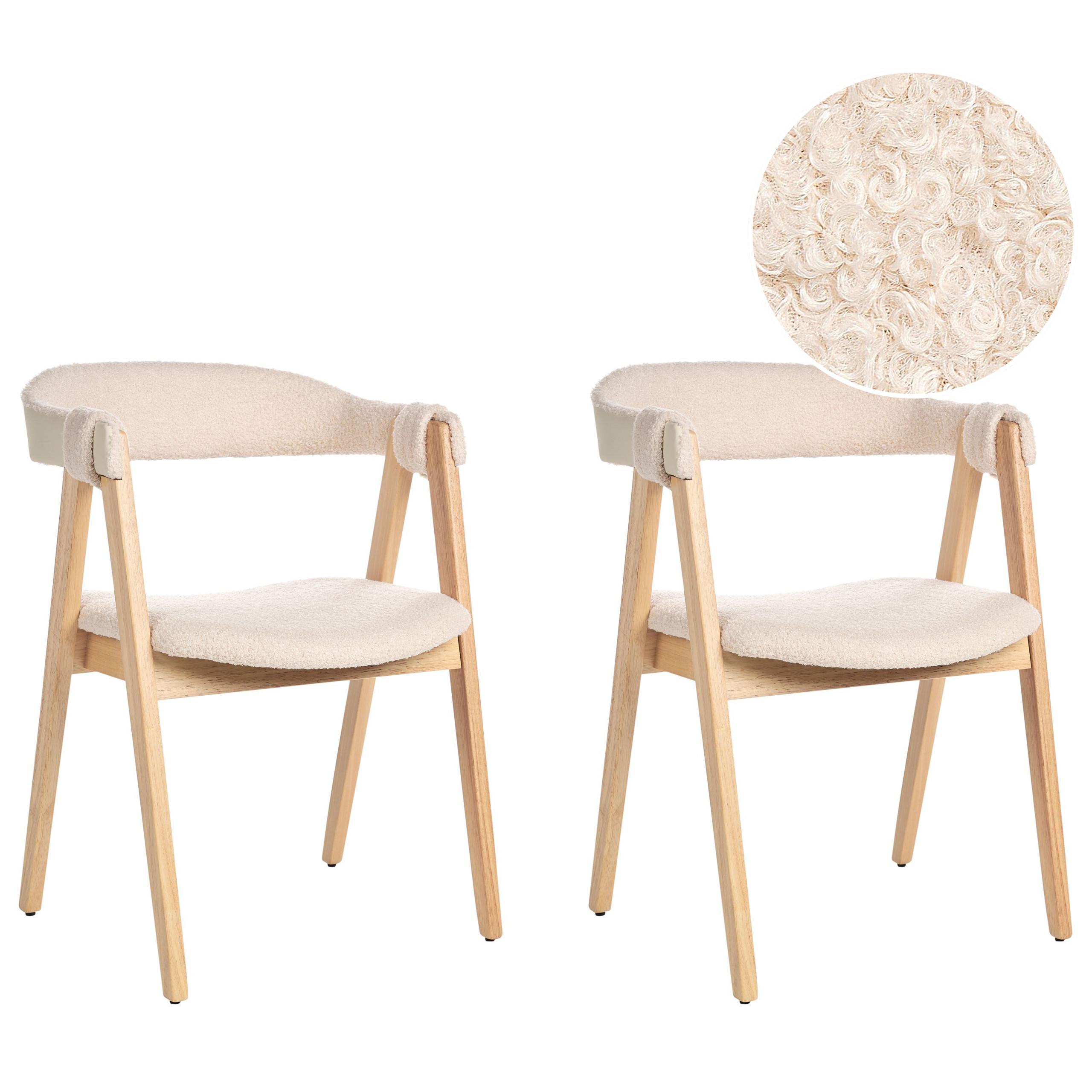 ESSZIMMERSTUHL 2er-Set Hellbeige Day - Beige/Braun, Textil (55/75/57cm) - Beliani
