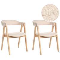 ESSZIMMERSTUHL 2er-Set Hellbeige Day - Beige/Braun, Textil (55/75/57cm) - Beliani