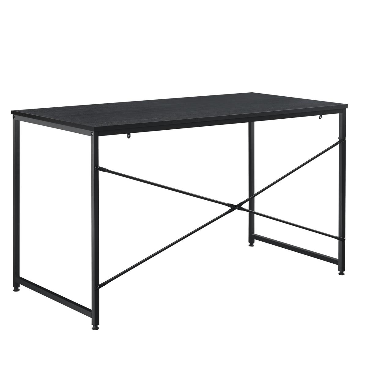 SCHREIBTISCH Røros - Schwarz, Holzwerkstoff/Metall (60/120/72cm) - [en.casa]