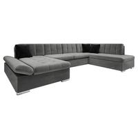 ECKSOFA Bergen, Seite: Links - Silberfarben/Graphitfarben, Holz/Textil (345/76/205cm) - MIRJAN24