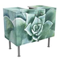 WASCHBECKENUNTERSCHRANK Sukkulente Aquarell Dunkel 60/55/35 cm - Grün, Holzwerkstoff (60/55/35cm) - Bilderwelten
