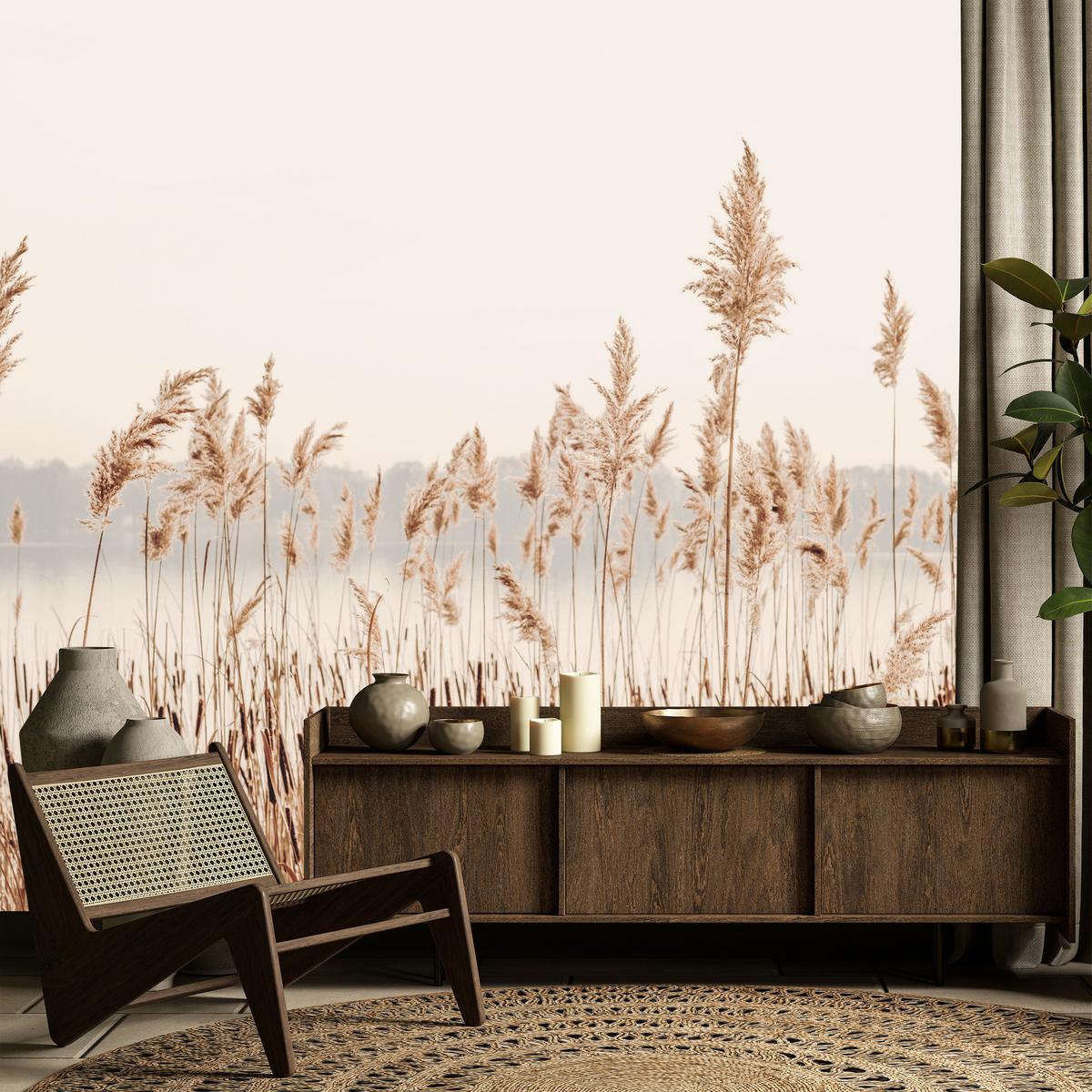 FOTOTAPETE für Wohnzimmer Pflanzen Natur 450x315 - Beige/Braun, Papier (450/315cm) - Muralo