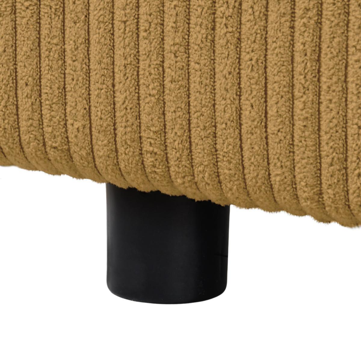 ECKSCHLAFSOFA Neapol mit Bettkasten, 255 cm, Cord-Stoff, Gelb - Gelb/Schwarz, Textil (256/148cm) - Beautysofa