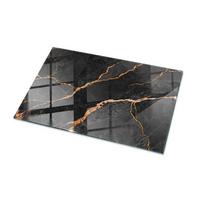 TISCHPLATTE 100x70 cm Marmormuster mit Adern - Rotbraun/Schwarz, Glas (0.4/100/70cm) - TULUP