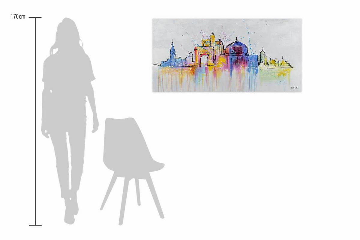 ACRYLBILD HANDGEMALT 120/60 cm - Grau, Holz/Textil (120/60cm) - KUNSTLOFT