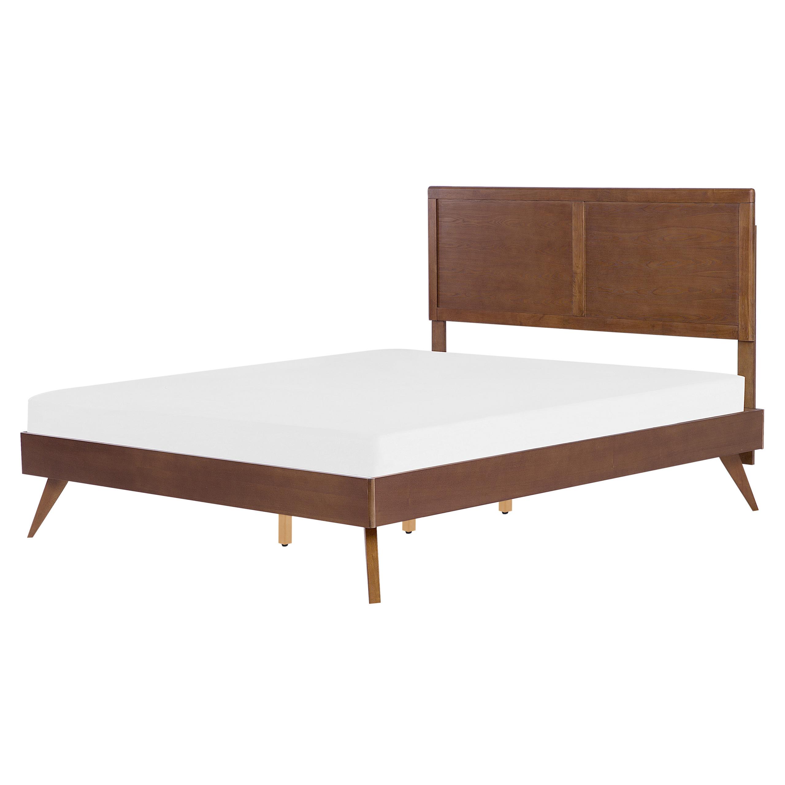 HOLZBETT 160/200cm Dunkler Holzfarbton Istres - Dunkelbraun, Holzwerkstoff (160/200cm) - Beliani