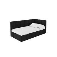 EINZELBETT Jugendbett mit Bettkasten Links, ohne Matratze - LIVY 100x200 Schwarz - Schwarz, Holzwerkstoff/Textil (100/200cm) - ALTDECOR